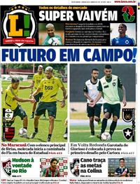 Capa do jornal Lance - Rio de Janeiro 18/01/2020