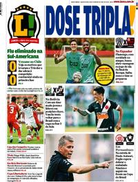 Capa do jornal Lance - Rio de Janeiro 19/02/2020