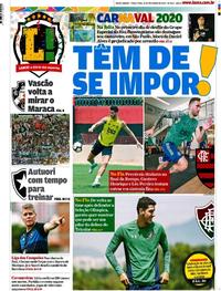 Capa do jornal Lance - Rio de Janeiro 25/02/2020