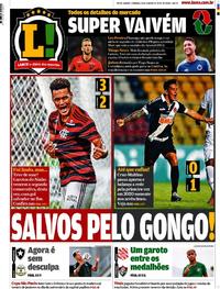 Capa do jornal Lance - Rio de Janeiro 26/01/2020