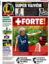 Capa do jornal Lance - Rio de Janeiro 28/01/2020