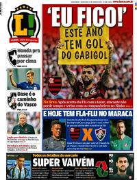 Capa do jornal Lance - Rio de Janeiro 29/01/2020