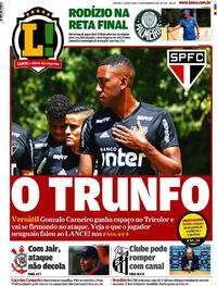 Capa do jornal Lance - São Paulo 07/11/2018