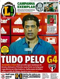 Capa do jornal Lance - São Paulo 13/11/2018