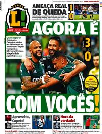Capa do jornal Lance - São Paulo 15/11/2018