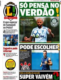 Capa do jornal Lance - São Paulo 15/12/2018