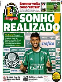 Capa do jornal Lance - São Paulo 20/01/2018