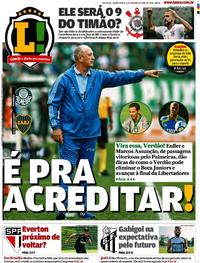 Capa do jornal Lance - São Paulo 31/10/2018