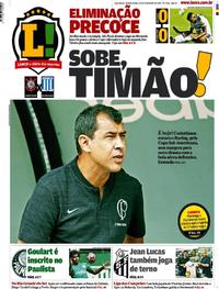 Capa do jornal Lance - São Paulo 14/02/2019