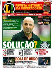 Capa do jornal Lance - São Paulo 03/12/2019
