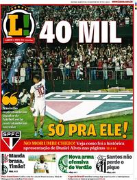 Capa do jornal Lance - São Paulo 07/08/2019