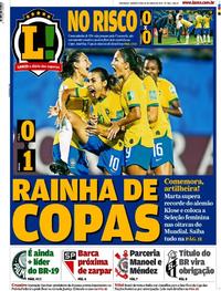 Capa do jornal Lance - São Paulo 19/06/2019