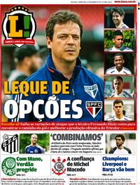 Capa do jornal Lance - São Paulo 24/10/2019