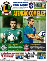 Capa do jornal Lance - São Paulo 26/06/2019