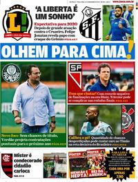 Capa do jornal Lance - São Paulo 26/11/2019