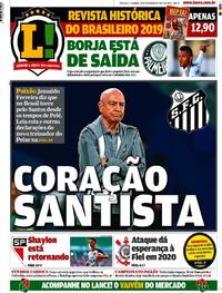 Capa do jornal Lance - São Paulo 29/12/2019