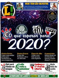Capa do jornal Lance - São Paulo 31/12/2019