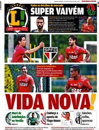 Capa do jornal Lance - São Paulo 12/01/2020
