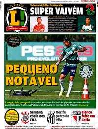 Capa do jornal Lance - São Paulo 13/01/2020