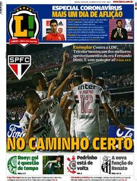 Capa do jornal Lance - São Paulo 13/03/2020