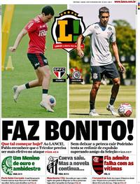 Capa do jornal Lance - São Paulo 15/02/2020