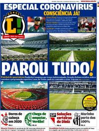 Capa do jornal Lance - São Paulo 17/03/2020