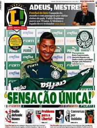 Capa do jornal Lance - São Paulo 28/02/2020