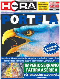 Capa do jornal Meia Hora 02/03/2017