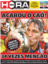 Capa do jornal Meia Hora 08/05/2017
