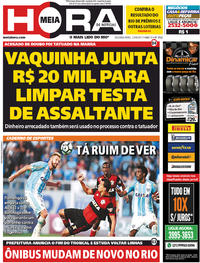 Capa do jornal Meia Hora 12/06/2017