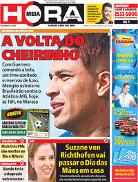 Capa do jornal Meia Hora 13/05/2017