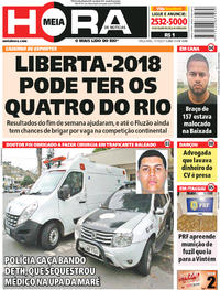 Capa do jornal Meia Hora 17/10/2017