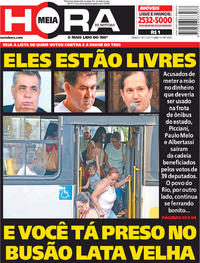 Capa do jornal Meia Hora 18/11/2017