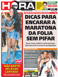 Capa do jornal Meia Hora 19/02/2017