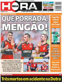 Capa do jornal Meia Hora 20/11/2017