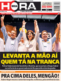 Capa do jornal Meia Hora 23/11/2017