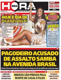 Capa do jornal Meia Hora 24/02/2017