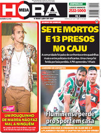 Capa do jornal Meia Hora 26/11/2017