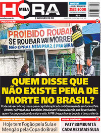 Capa do jornal Meia Hora 01/08/2018