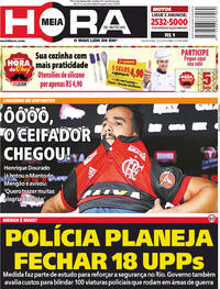 Capa do jornal Meia Hora 02/02/2018