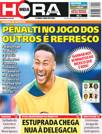 Capa do jornal Meia Hora 02/07/2018