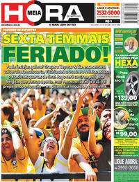 Capa do jornal Meia Hora 03/07/2018