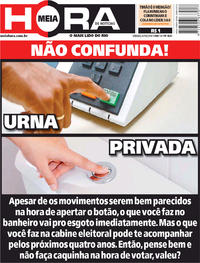 Capa do jornal Meia Hora 06/10/2018