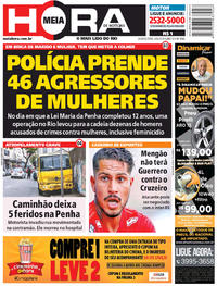 Capa do jornal Meia Hora 08/08/2018