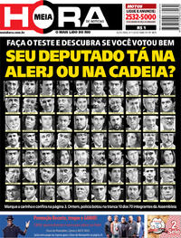 Capa do jornal Meia Hora 09/11/2018