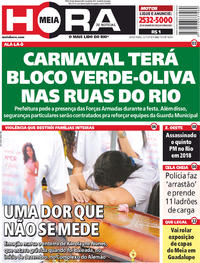Capa do jornal Meia Hora 12/01/2018