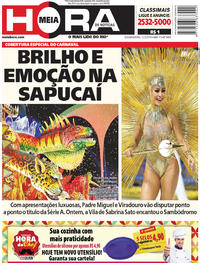 Capa do jornal Meia Hora 12/02/2018