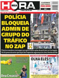 Capa do jornal Meia Hora 12/07/2018