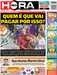 Capa do jornal Meia Hora 12/11/2018