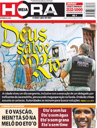 Capa do jornal Meia Hora 13/01/2018